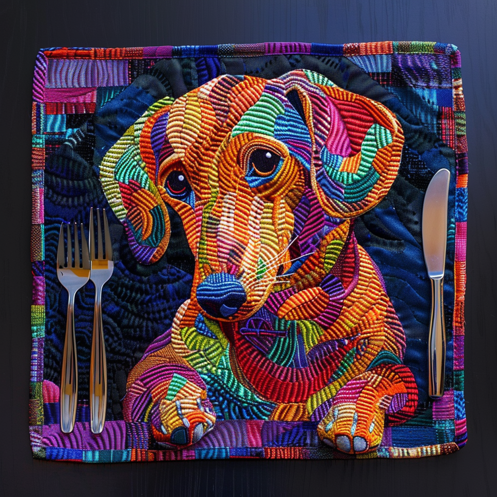 Vitalife - Dachshund TAI21052417 Quilted Placemats