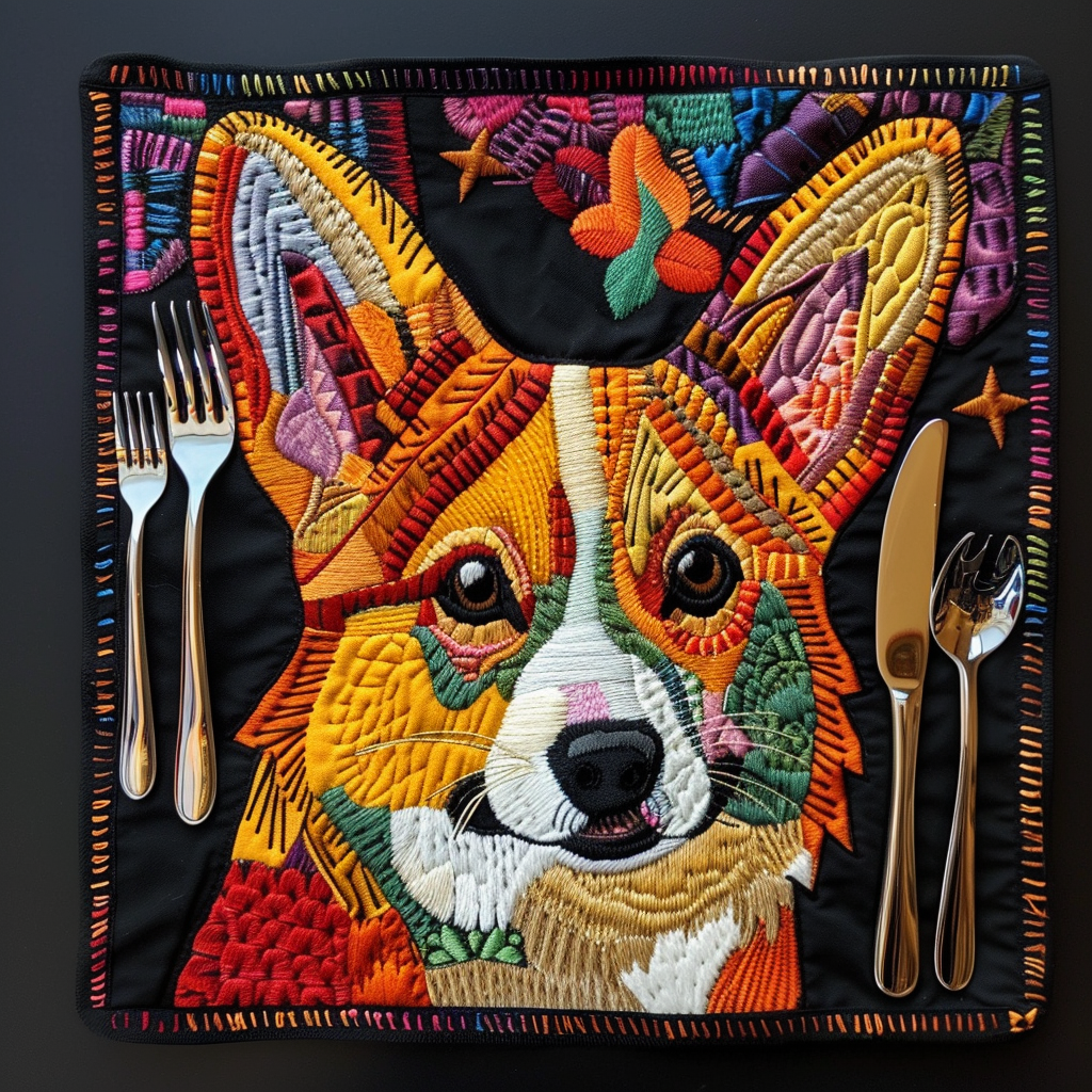 Vitalife - Corgi TAI21052401 Quilted Placemats