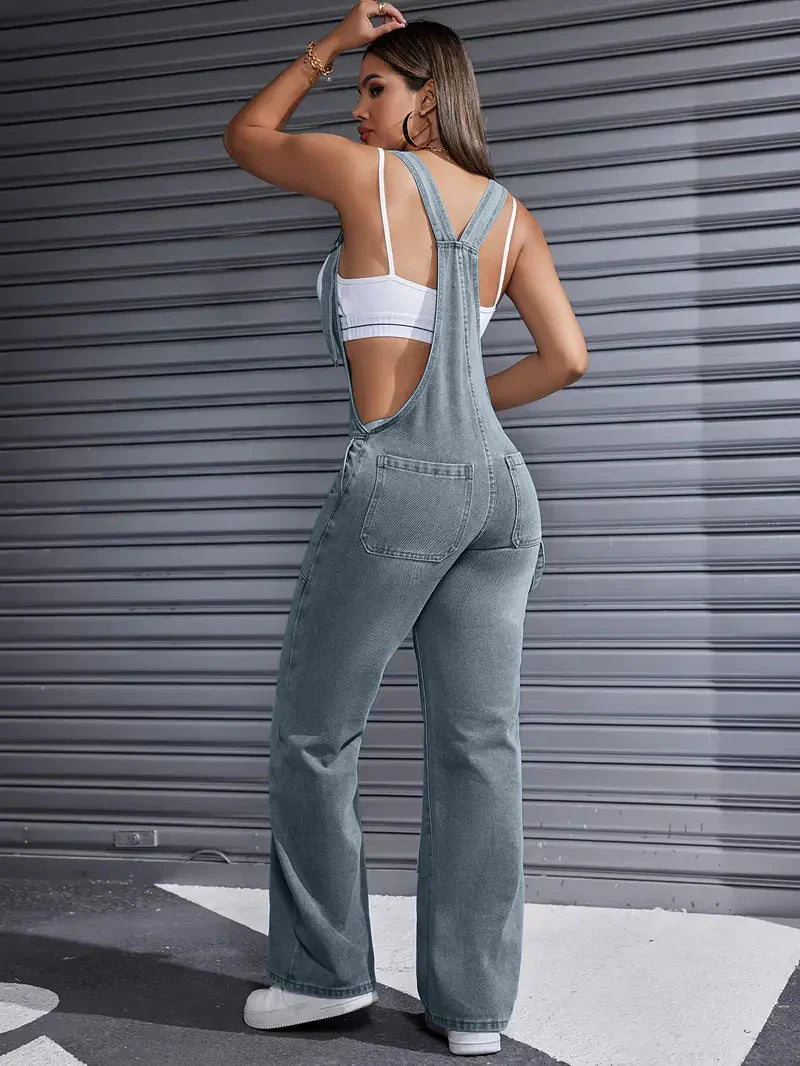 Vitalife - Chic Casual Denim Jumpsuit Overall