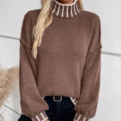 Vitalife - Cozy Striped Turtleneck Sweater