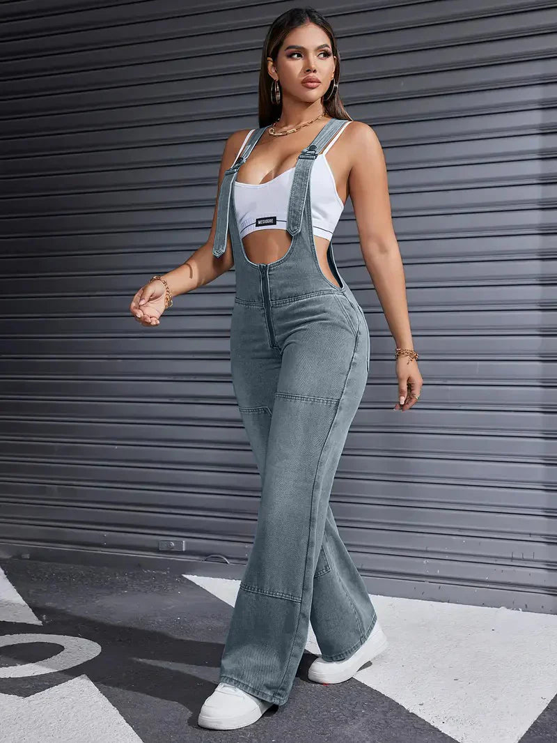 Vitalife - Chic Casual Denim Jumpsuit Overall