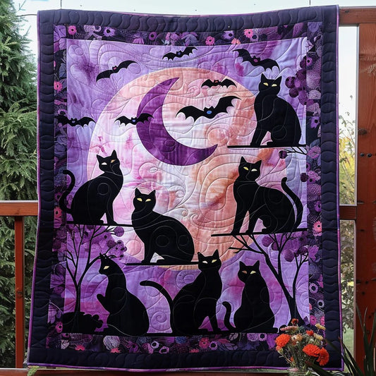 Vitalife - Black Cat Night Quilted Blanket NCU0PD249